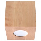 Lampă De Tavan Quad Lemn Natural 1 Bec Pătrat Scandinav De Interior