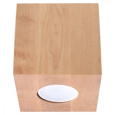 Lampă De Tavan Quad Lemn Natural 1 Bec Pătrat Scandinav De Interior foto