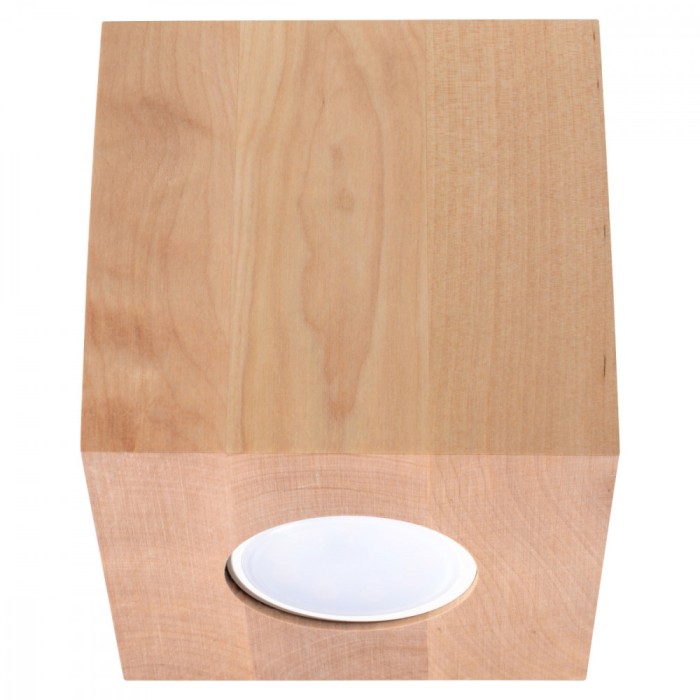 Lampă De Tavan Quad Lemn Natural 1 Bec Pătrat Scandinav De Interior