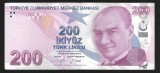 TURCIA 200 LIRE 2021 ( 2009 ) prefix E [3] P- 227e , Guvernator : Sahap Kavcioglu , Viceguvernator : Emrah Sener , VF