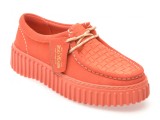 Cumpara ieftin Mocasini CLARKS portocalii, TORHILL BEE, din piele intoarsa