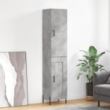 Dulap &icirc;nalt, gri beton, 34,5x34x180 cm, lemn prelucrat