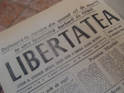 ziarul libertatea - 28 decembrie 1989 foto