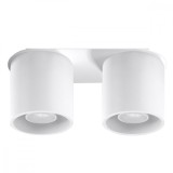 Lampă De Tavan Orbis Alb Aluminiu 2 Becuri Cilindrice Moderne De Interior