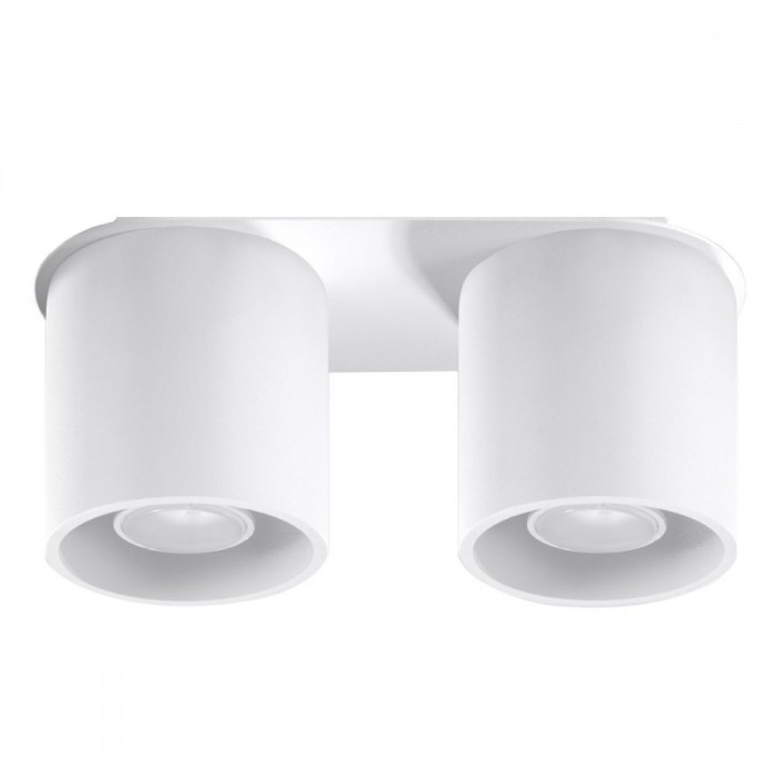 Lampă De Tavan Orbis Alb Aluminiu 2 Becuri Cilindrice Moderne De Interior