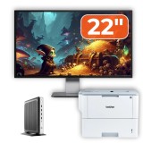 Pachet PC second hand HP T630, 8GB DDR4, 32GB SSD, monitor 22 inch si imprimanta Brother