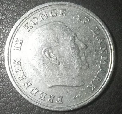 Danemarca - Moneda - 1 KRONE- anul 1965 - produsul din imagini foto