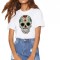Tricou dama alb - Sugar Skull Colorful - S