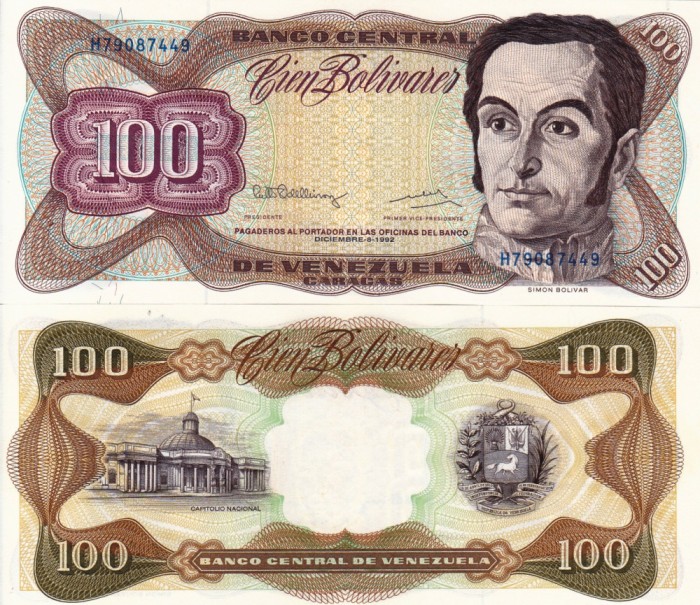 VENEZUELA 100 bolivares 1992 UNC!!!