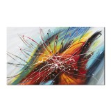 Tablou abstract pictat manual, Conexiuni astrale, 100x60cm ulei pe panza, gata de expus pe perete, Magistral