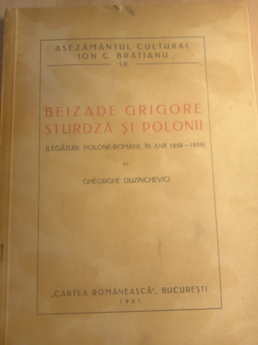 Beizade Grigore Sturdza și polonii,gheorghe duzinchievici,1941