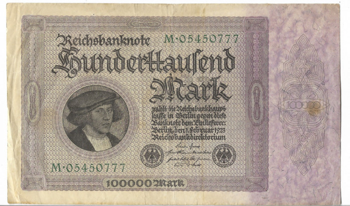 Bancnota 100000 mark 1923 - Germania