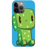 Husa compatibila cu Apple iPhone 13 Pro Max model Cute Creeper , Silicon, TPU, Viceversa, Transparent, Carcasa