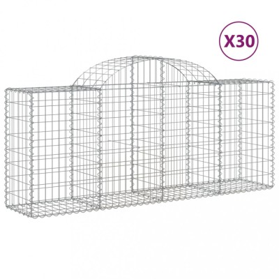 Cosuri gabion arcuite 30 buc, 200x50x80/100 cm, fier galvanizat foto