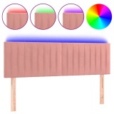 Cumpara ieftin Tablie de pat cu LED, roz, 144x5x78/88 cm, catifea