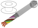 Cablu ecranat LiYCY 8x0,75mm2 cu tresă de cupru cositorit