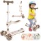 Trotineta pliabila cu 3 roti 3 in 1, bej, MalPlay 112330