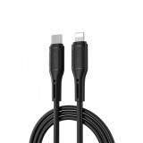 Cablu Date si Incarcare USB-C - Lightning WiWu Wi-C043E Starlink, 30W, 1m, Negru, Apple