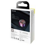 Incarcator de masina, Baseus Magic, 2x USB, 3.0, 45W, roșu-albastru