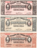 Mexic Set 5-10-20 Pesos Chihuahua 1914-15 UNC