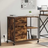 vidaXL Dulap de birou Stejar afumat 76 x 41 x 72 cm Lemn compozit