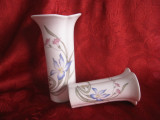 SET VAZA PORTELAN CU DECOR FLORAL 12.5 SI 18 CM