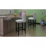 Scaune de bar, 4 buc., piele artificială, alb, vidaXL