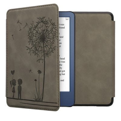 Husa kwmobile pentru Amazon Kindle (2022), Piele ecologica, Gri, 59990.02 foto