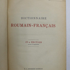 DICTIONNAIRE ROUMAIN - FRANCAIS par CONST . SAINEANU , 1936
