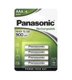 Set 4 Baterii Reincarcabile Panasonic AAA HR03 900mAh NiMH 1.2V