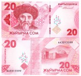 Bancnota Kyrgyzstan 20 Som 2024, P-34 UNC, Asia