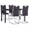 VidaXL Set mobilier de bucătărie, 5 piese, maro, piele ecologică
