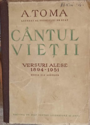 CANTATUL VIETII. VERSURI ALESE-A. TOMA-253071 foto