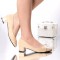 Pantofi cu toc florence bej catifea, 36