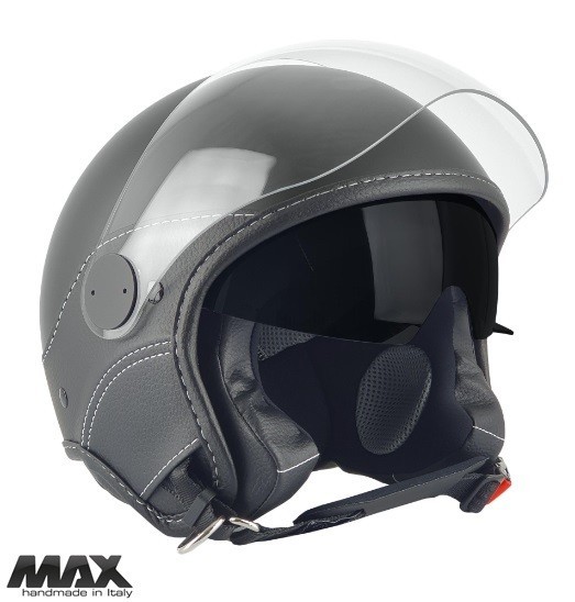 Casca open face pentru scuter - motocicleta (demi-jet) Max Helmets model DJDV06 LS Vision SV (ochelari soare integrati) culoare: negru mat (00S) &ndash; 100