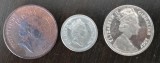 Lot 3 monede Gibraltar - 2, 5 si 10 Pence