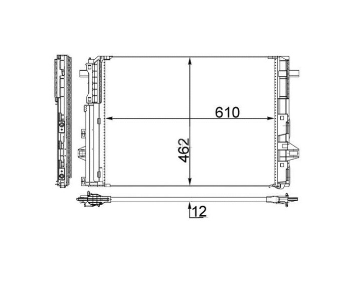 Condensator climatizare, Radiator AC Infiniti Q30 2015-, Qx30 2015-; Mercedes A-Klasse (W176) 2012-2019, B-Klasse (W246) 2011-, Cla-Klasse (C117) 201