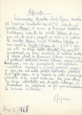 A3498N Dumitru Radu Popescu, act scris și semnat olograf, 1965 foto