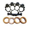 Set 2 Boxuri Autoaparare IdeallStore, Otel Inoxidabil, Craniu/Rozeta, Negru/Auriu, 11.5/12cm, Metalic
