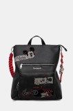 Desigual rucsac MICKEY ROCK PRETORIA culoarea negru, mic, cu imprimeu, 25WAKP01