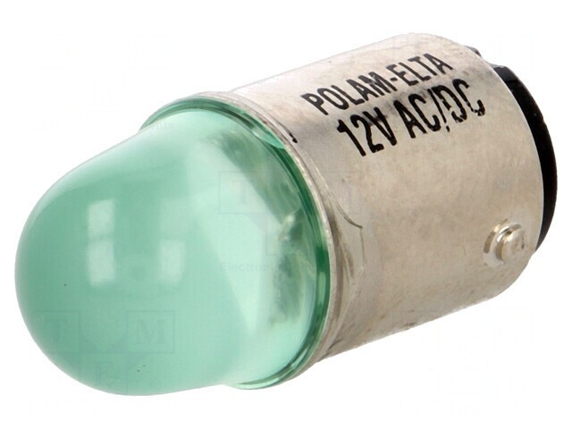 Lampă LED verde 24V BA15D