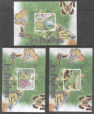 Central African Republic 2011 Butterflies 3 imperf.sheet MNH DA.150, Nestampilat