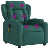 Cumpara ieftin Fotoliu de masaj rabatabil, verde inchis, material textil