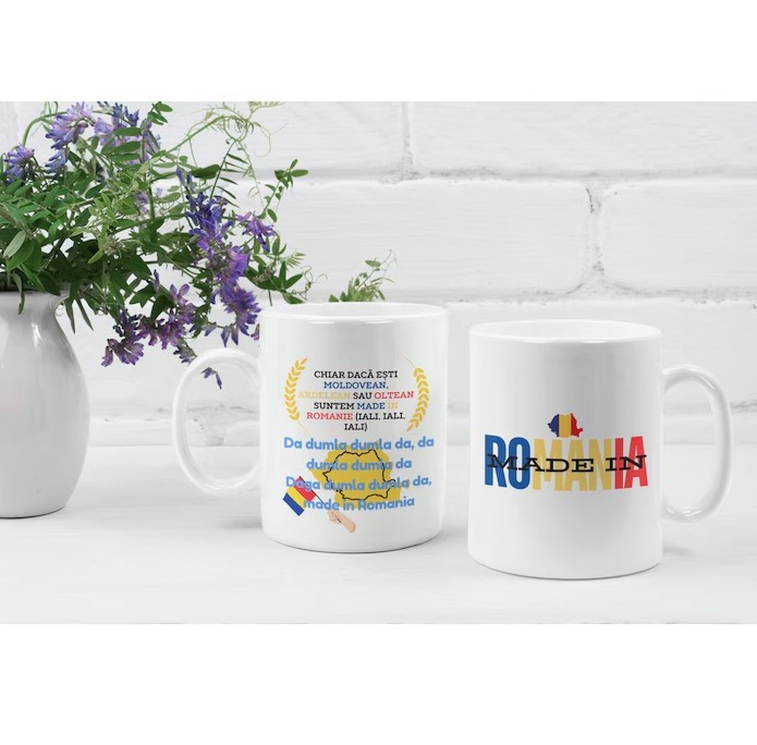 Cana alba personalizata, Made in Rmanie, da dumla dumla da, INOVATIX&reg;. 330 ml