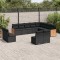 Gossi set canapele de gradina, 12 piese, cu perne, negru, poliratan