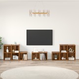 vidaXL Set dulap TV cu raft cu depozitare 8 pcs Lemn Vechi Lemn compozit