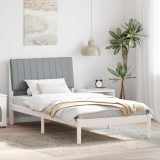 vidaXL Cadru de pat cu headboard Alb 100 x 200 cm Lemn de pin masiv 878913