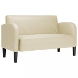 Cumpara ieftin Canapea Loveseat crem 110 cm piele artificiala