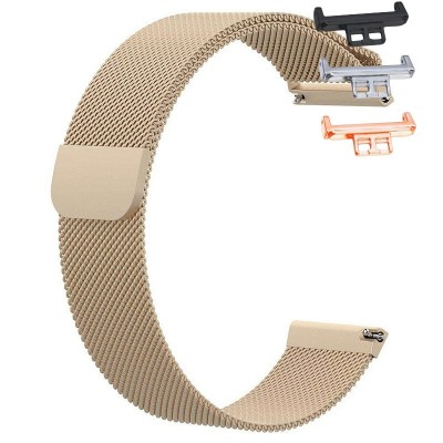 Curea Milanese Loop, compatibila Huawei Watch Fit 1, cu adaptor dedicat, Retro Gold foto