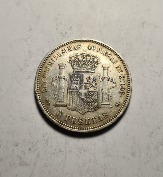 Spania 5 Pesetas 1871 Frumoasa